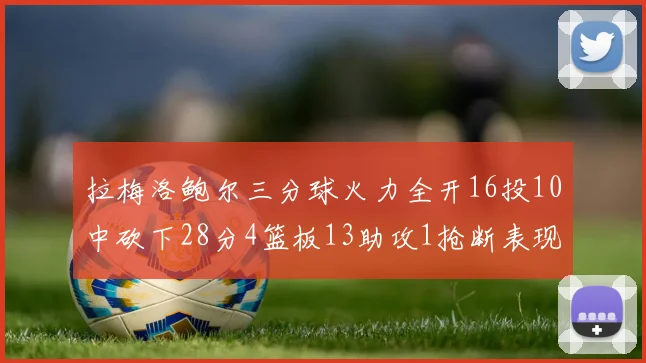 拉梅洛鲍尔三分球火力全开16投10中砍下28分4篮板13助攻1抢断表现惊艳